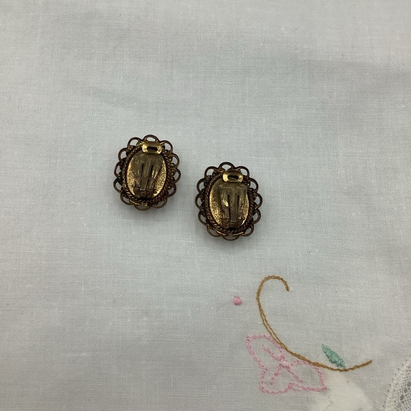 Vintage Eastern Meets Western Brass Ring Set /w.Germany Signed Earrings - Picture 5 of 8